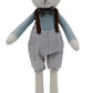Mikee Fluffie Stuffed Animal Mouse - 15.7" Gray Plush Rat with Backpack Pants - Cute Gift for Girls, Birthday & Easter