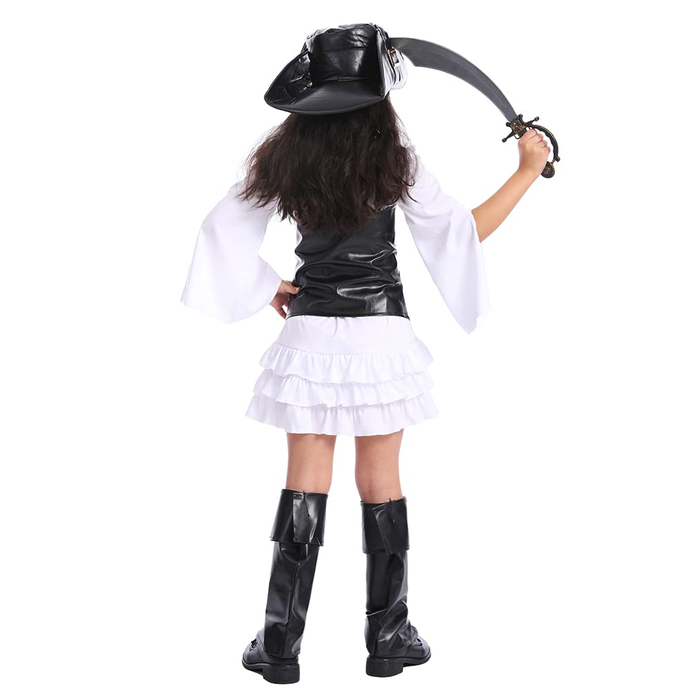 PGOND Cute Pirate Girls Halloween Dress up Costume (M-7-9Y)