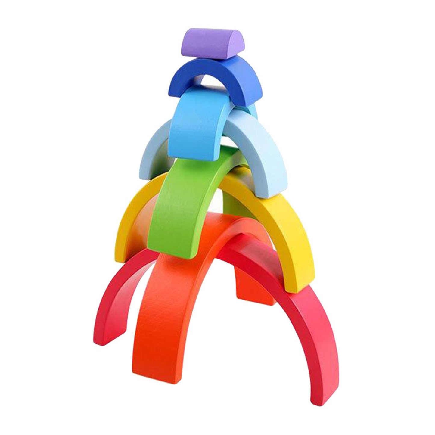 Ilsmysutra Set Of 8 Rainbow Arched Building Nesting Construction Bridge Blocks Diy Toys