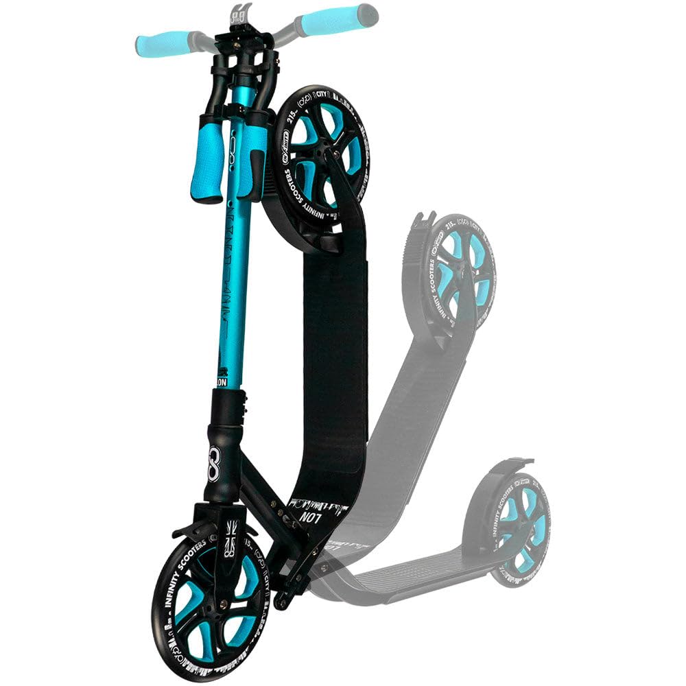 Crazy Skates Foldable Kick Scooter - Kick Scooters For Adults, Teens And Kids With Carrying Strap - Fast Folding, Adjustable Handlebars And Lightweight - London Scooter (Lon) - Teal