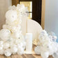 White Balloons, 12 Inch Pearl White Balloons, White Latex Balloons Silver Confetti Balloons For Balloon Garland Arch Wedding Bri