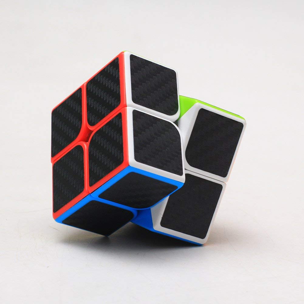 CFMOUR Speed Cube Set - 2x2, 3x3, 4x4, 5x5 Magic Puzzle Cubes, Smooth ABS Carbon Fiber, Kids' Toy Bundle,
