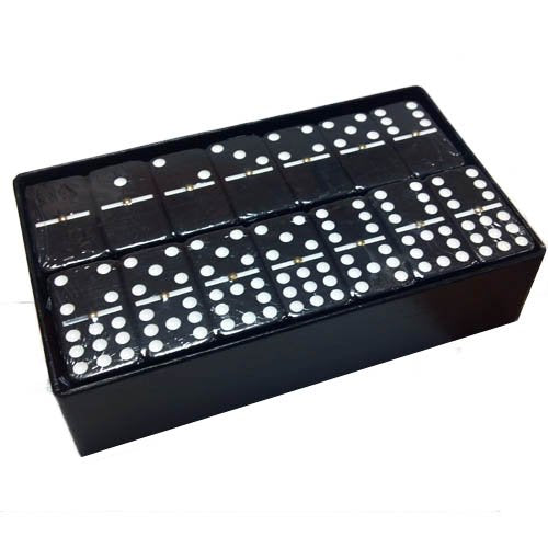 Marion Double 9 Domino Set (55 Tiles) Jumbo Tournament Professional Size With Spinners In Arcadian Paper Storage Box (Black Arcadian)