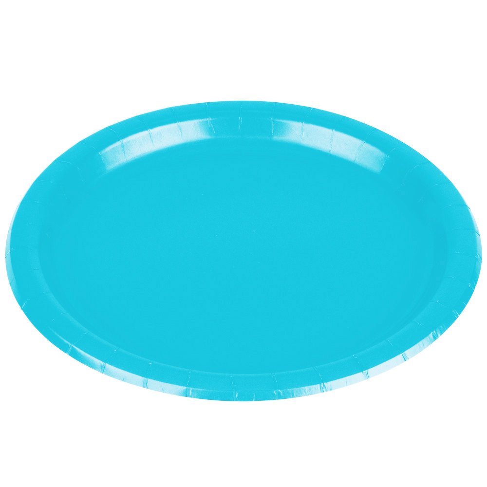 Caribbean Blue Round Paper Plates - 10' (20 Pc) - Perfect For Parties, Picnics, & Everyday Meals