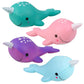 Artcreativity Squeezy Narwhals, Set Of 4, Scented Slow Rising Stress Relief Toys For Kids, Squeezable Narwhale Birthday Party Fa