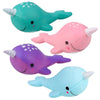 Artcreativity Squeezy Narwhals, Set Of 4, Scented Slow Rising Stress Relief Toys For Kids, Squeezable Narwhale Birthday Party Fa