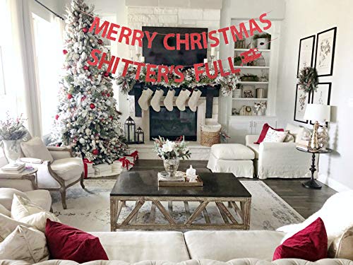 Merry Christmas Shitters Full Banner, Ugly Christmas Sweater Party Banner, Christmas Vacation Party Decorations Banner, Funny Ch
