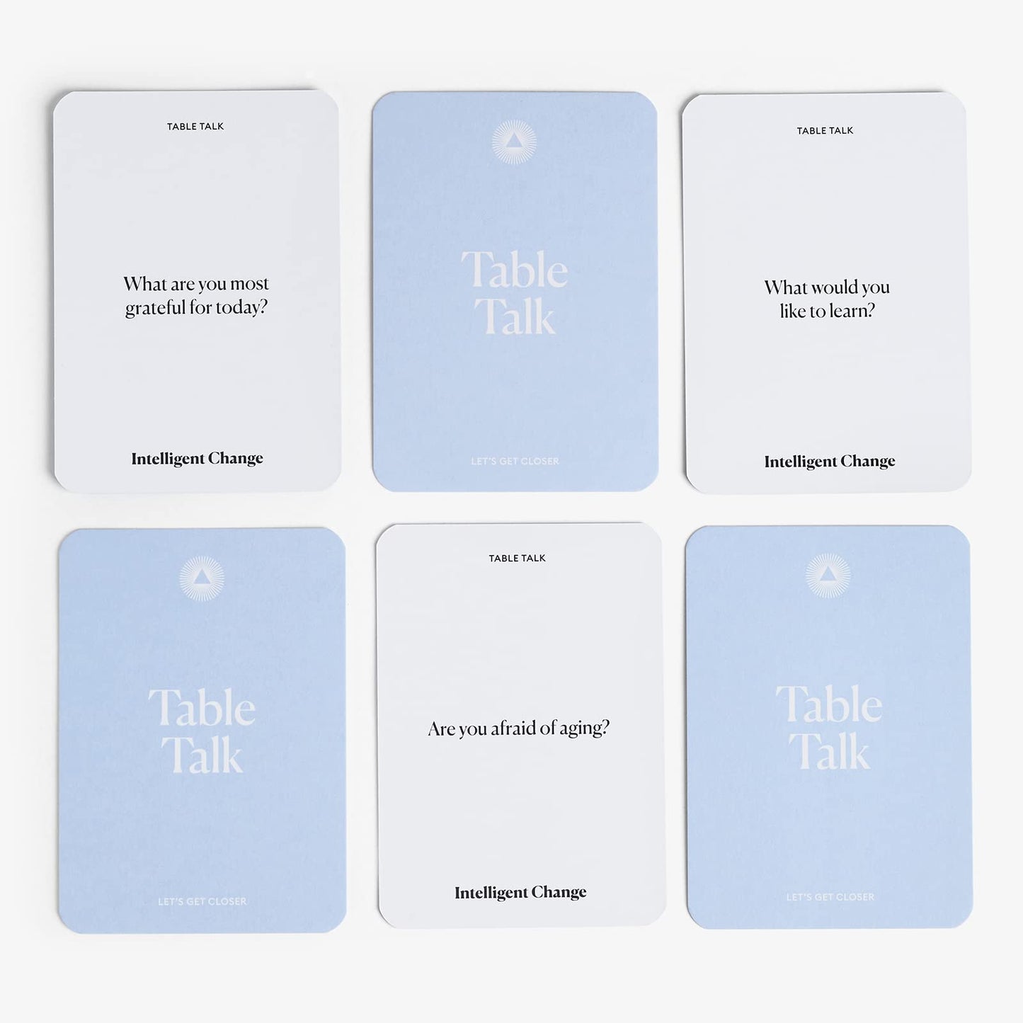 Intelligent Change Get Closer: Table Talk Conversation Cards, Dinner Party Conversation Starters, Fun Talking Card Game Friends, Family, & Couples, Icebreaker Game 52 Question Cards