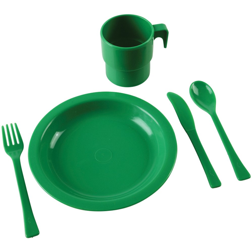 Constructive Playthings 20 pc. Indestructible Play Dishes Service for 4 Includes Place Settings of Cups, 6 1/2'' diam. Plates an