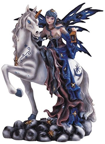 Stealstreet Ss-G-91464 Blue Fairy Riding Unicorn Collectible Figurine Decoration Statue Decor