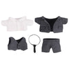 Niannyyhouse 6In/15Cm Plush Doll'S Clothes Suit Coat + Shirt + Vest + Tie + Pants 5-Piece Set Striped Suits (Black, 15Cm)