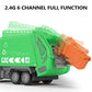 2.4G Rc Garbage Truck Toy With Lights - 6 Channel Remote Control Waste Management Garbage Truck With 2 Rechargeable Batteries, K