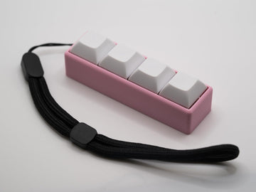 Four-Button Clicky Mechanical Switch Fidget Toy | Stim Toy, Stress Relief, Adhd (Pink Base, White Keycaps)