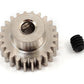 Robinson Racing 1024 Hard Nickel Plated Steel Motor Pinion Gear, 1/8'' Bore, 48 Pitch, 24 Tooth