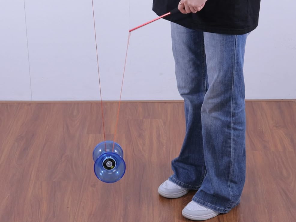 Chinese Yoyo Diabolo Sticks - Aluminium Alloy Handsticks For Medium Size 5 With Diabolo String - Red