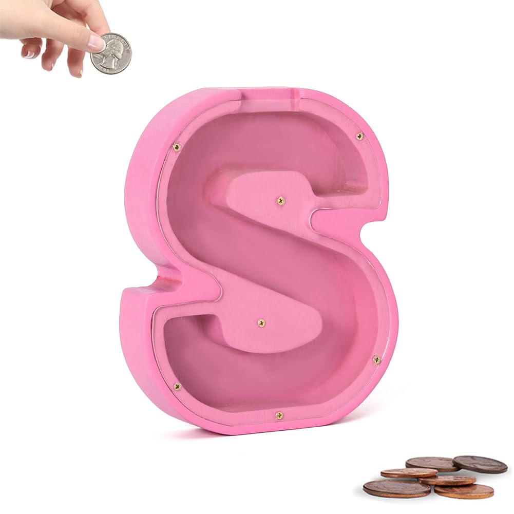 Personalized Wooden Piggy Bank - Creative Alphabet Letter Storage Tank, Gift For Kids - Christmas, Birthday