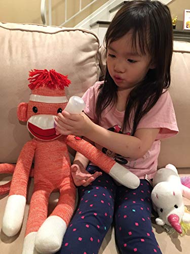 Plushland Adorable Orange Sock Monkey, The Original Traditional Hand Knitted Stuffed Animal Toy Gift-For Kids, Babies, Teens, Girls And Boys Baby Doll Present Puppet 20 Inches