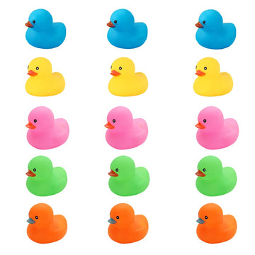 Bath Duck Toys 15 Pcs Colorful Mini Rubber Ducks Squeak And Float Duckies Baby Shower Toy Party Decoration For Toddlers Boys Girls (2.2’’)