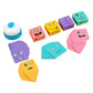 Tredynest Expression Matching Block Puzzles Wooden Preschool Cube Building Blocks Game | Handcrafted Toy | Montessori Wooden Toy