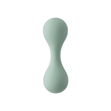 Mushie Silicone Baby Shaker Rattle Toy | Ages 3+ Months (Cambridge Blue)
