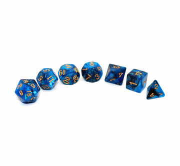 Creebuy Blue Mix Black Dice Dnd Polyhedral Dice Set For Dungeon And Dragons D&D Rpg Role Playing Games 7-Die Set
