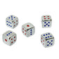 Oeaya 5 Pieces 6-Sided Dice 13Mm Solid Metal Game Dice Set Zinc Alloy Polyhedral Dice For Board Game (Silver With Colored Points