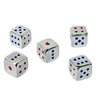 Oeaya 5 Pieces 6-Sided Dice 13Mm Solid Metal Game Dice Set Zinc Alloy Polyhedral Dice For Board Game (Silver With Colored Points