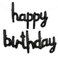 Toniful Black Happy Birthday Balloons Banner, 16 Inch Mylar Foil Script/Cursive Letters Birthday Sign Banner Balloon Reusable Ma
