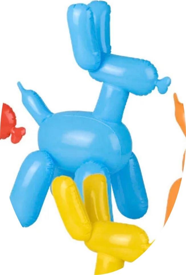 Inflatable Balloon Dog, 24 Inch Vinyl Decorations, Toys Pool Colorful Photo Prop (Blue, Single Balloon Dog)