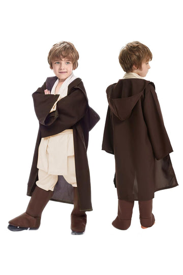 Knight Costume Kids Child Tunic Hooded Robe Pants Belt Shoes Halloween Cosplay Costume Outfit Suit