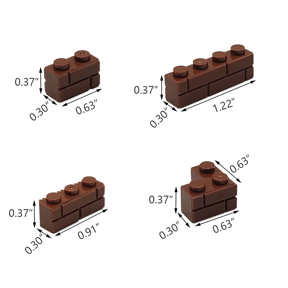 Dspitwod 192Pcs Masonry Walls Brown Building Bricks Loot Pieces Accessories Brick Bazaar Compatible Classic Creative Toy(Brown)