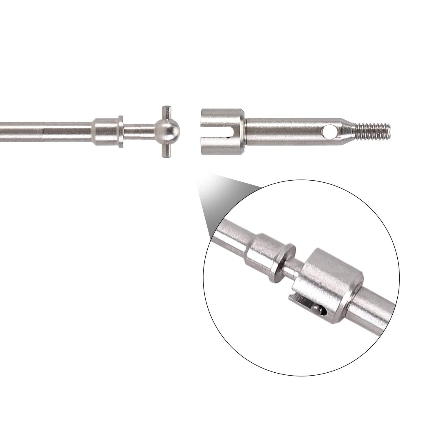 INJORA Steel 4mm Extended Dogbone Axle Shaft for INJORA SCX24 Aluminum Axles Replacement(Front)