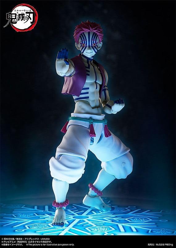 Freeing Demon Slayer: Kimetsu No Yaiba: Akaza Figma Action Figure, Multicolor