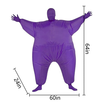 Qshine Inflatable Full Body Jumpsuit Cosplay Costume Halloween Funny Fat Suit Fancy Dress Blow Up Party Toy (Purple)