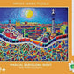 Lucky Puzzles 'Magical Barcelona Nigh'T - 1000 Piece Spanish Art Jigsaw Puzzle: Vibrant Abstract Cityscape - Explore Barcelona'S