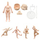 Niannyyhouse Dod 13Cm Doll Action Figures Body Suitable For 1/12 Bjd Dolls Head Dress Up (Milky White-Standard Package B)