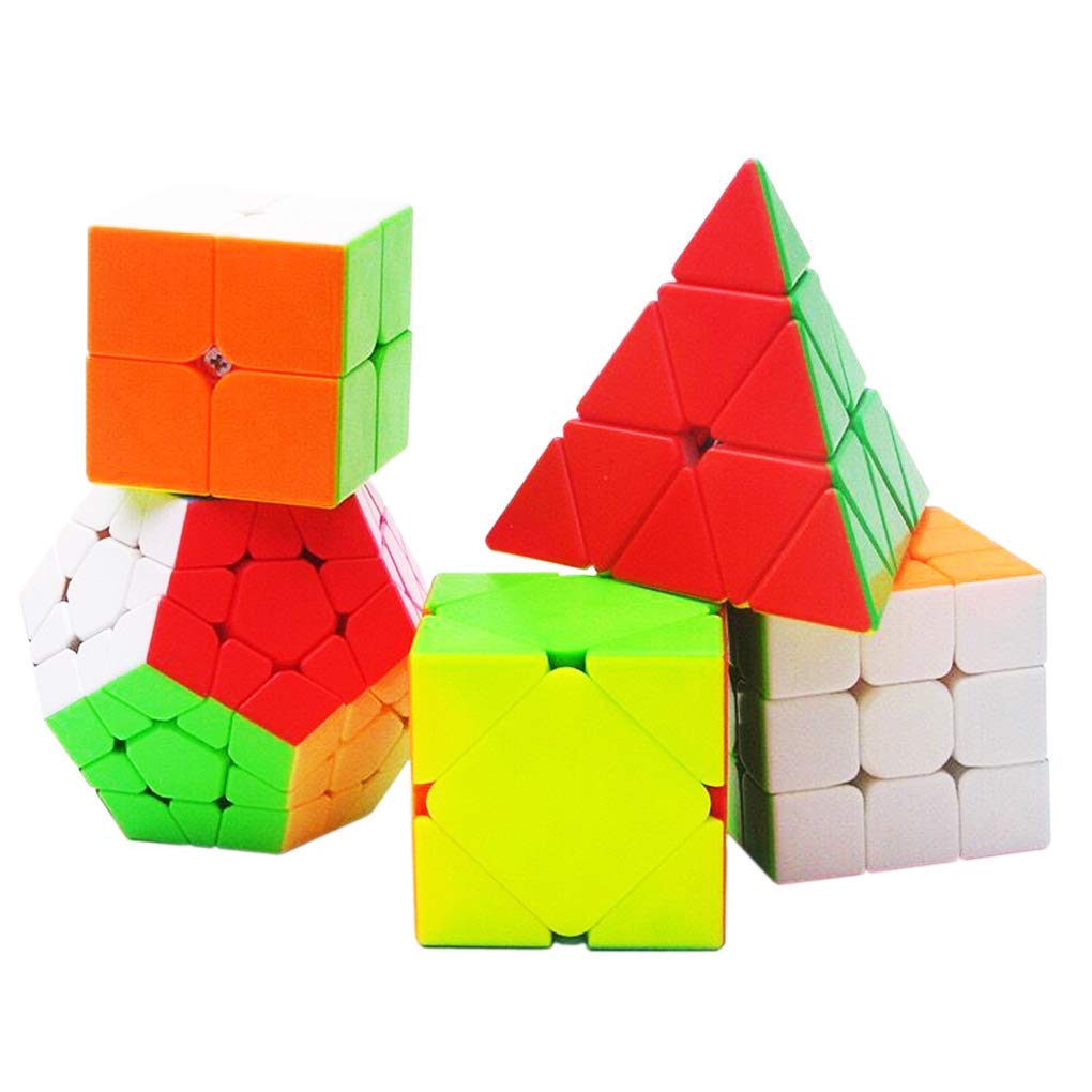 D ETERNAL Speed Cube Combo Bundle Set Of 2X2 3X3 Pyraminx Triangle Megaminx & Skewb Cube Puzzle Game, Teen