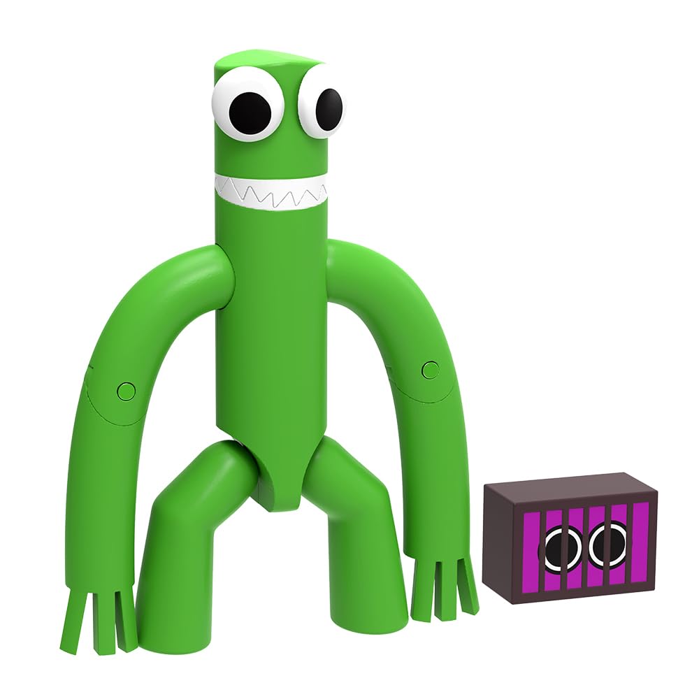 Rainbow Friends Green Action Figure - 5" Tall Posable Plastic Model RF2606