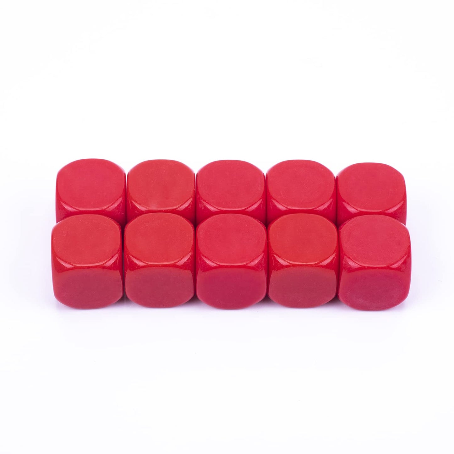 22MM Rounded Blank Six Sided Dice Lianshi Teaching Created Sesources Game Teaching Plastic Cubes Four Colors Choosable (10Pcs, R
