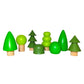 Natural.Toys Wooden Trees Set Natural Wood Mini Trees Green Colors Shape Education Toys Set, 8 Pcs