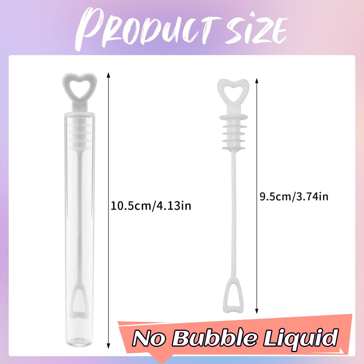 Faxco 50 Pcs Bubble Wand, White Heart Bubble Stick Tube, Wedding Bubbles Toy, Party Favors For Anniversaries, Valentine'S Day, Festival Gift(No Bubble Liquid)