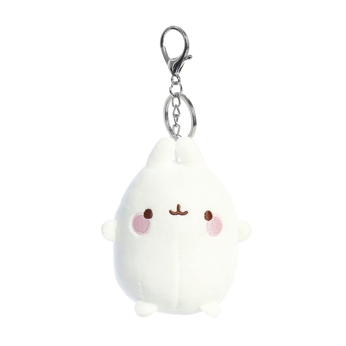 Aurora Playful Molang Keychain Stuffed Animal - Adorable Characters - Playful Fun - White 4 Inches