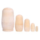Yoption 5 Pieces Blank Unpainted Russian Nesting Dolls, Handmade Wooden Nesting Wishing Dolls Diy Matryoshka For Kids Boys Girls