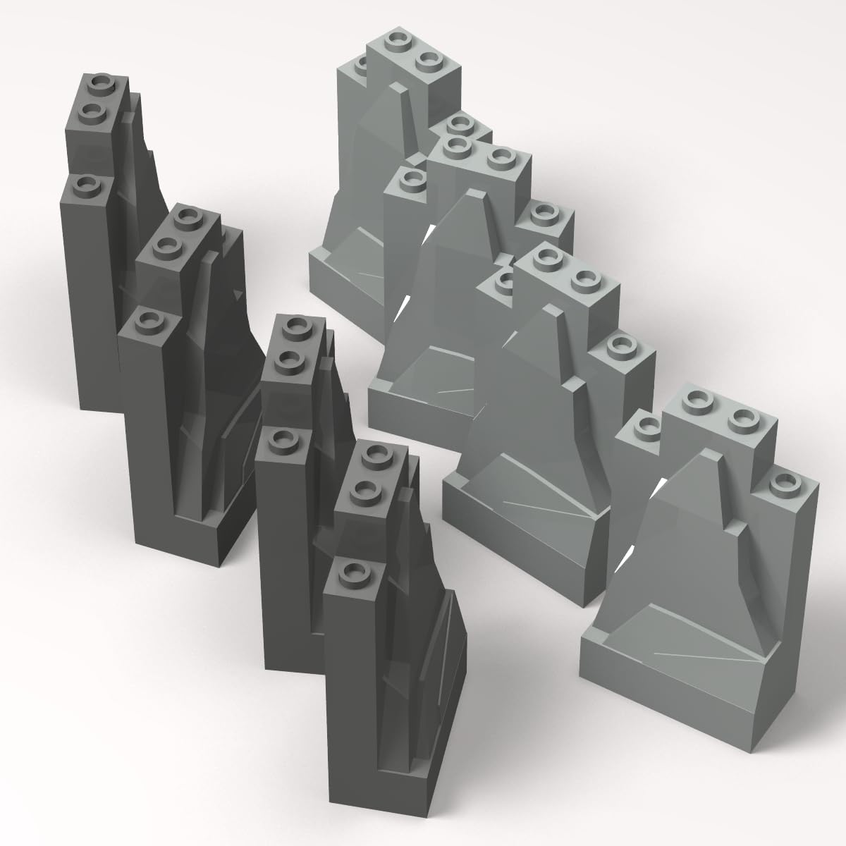 Classic Building Dark Gray Rock Bulk,Rock Panel 2X4X6 50 Piece, Compatible With Lego Parts And Pieces:Panel 2X4X6 Dark Gray (Col
