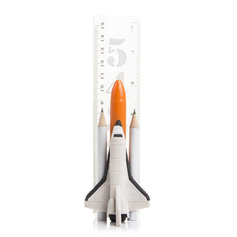 SUCK UK Fun Space Set Childrens Pencil Eraser (Space Shuttle Stationery)
