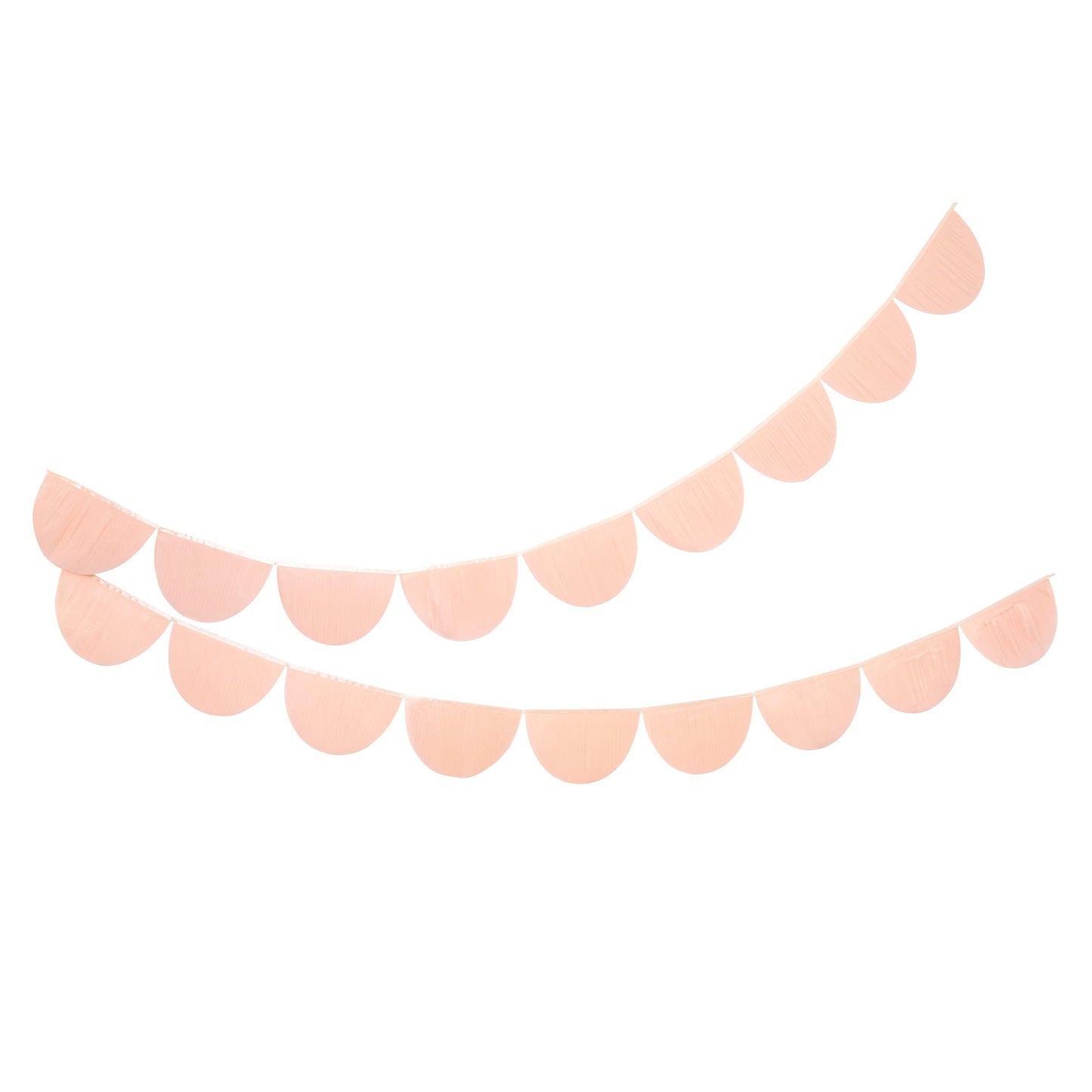 Meri Meri Peach Scallop Pennant Banner (Pack of 2), 13 Party Banner Inlcuding Excess Cord, Meri Meri Garland Birthday Party Dec