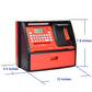 Talking Atm Savings Bank, Digital Piggy Bank, Atm Money Coins Machine For Kids Birthday Gift (Red/Black)