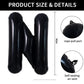 Toniful 40 Inch Large Black N Letter Balloons Jumbo Helium Balloons,Foil Mylar Big Alphabet Balloons For Birthday Party Annivers