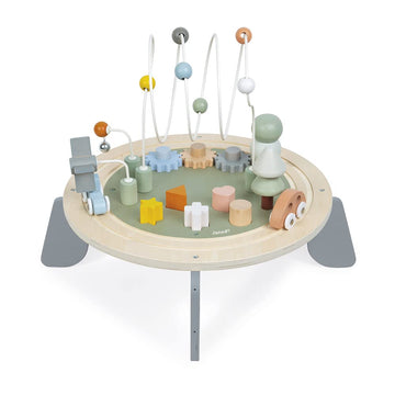 Janod J04402 Sweet Cocoon Wooden Activity Multi-Play Table Toddlers – Fine Motor Development – Non-Slip Feet – Water Painted And Fsc Certified – Suitable For Age 1 Year And Above