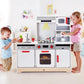 Hape Kids All-in-1 Wooden Play Kitchen with Accessories (E3145), L: 38.2, W: 14.6, H: 38.2 inch